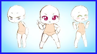 How to Draw 3 Easy Chibi Standing Poses! TUTORIAL
