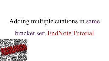 Adding two or more in-text citations in the same set of brackets | EndNote | Young Researchers