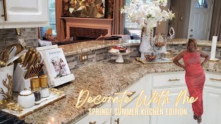 MODERN GLAM KITCHEN DECORATING IDEAS| Gold and White Kitchen | DECORATE WITH ME