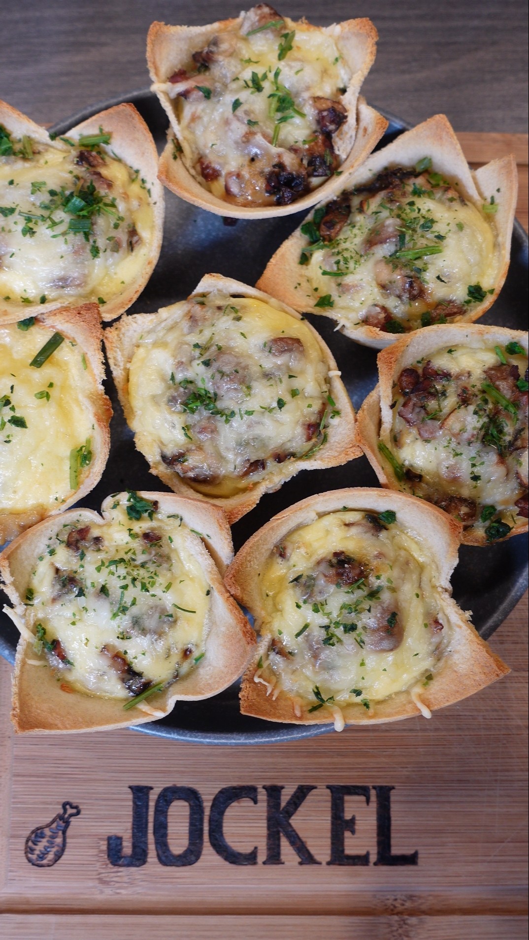 gefüllte Toast-Muffin mit Champignons, Schinken und Ei #rezeptideen # ...