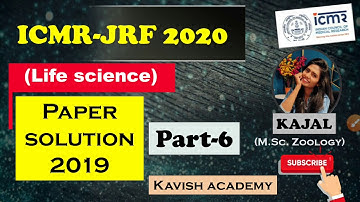 ICMR-JRF 2019 Paper Solution (Life science) Part-6