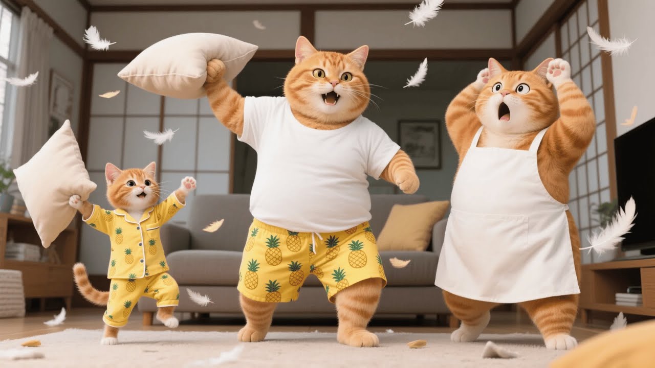 Ginger Kitten Wild Day of Mischief With Papa Cat—Even Mama Cat Couldn’t Keep Up 🐱🎉