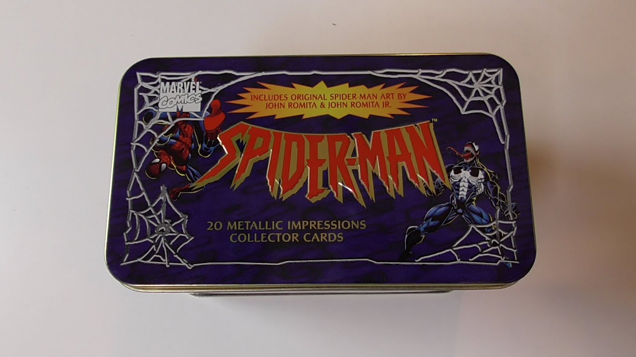 1996 Spider-Man Metallic Impressions Cards Tin Box Set - YouTube