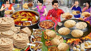 Desi Nashta Roti Chicken Mutton Curry Tasty Street Food Comedy Hindi Kahaniya Moral Stories