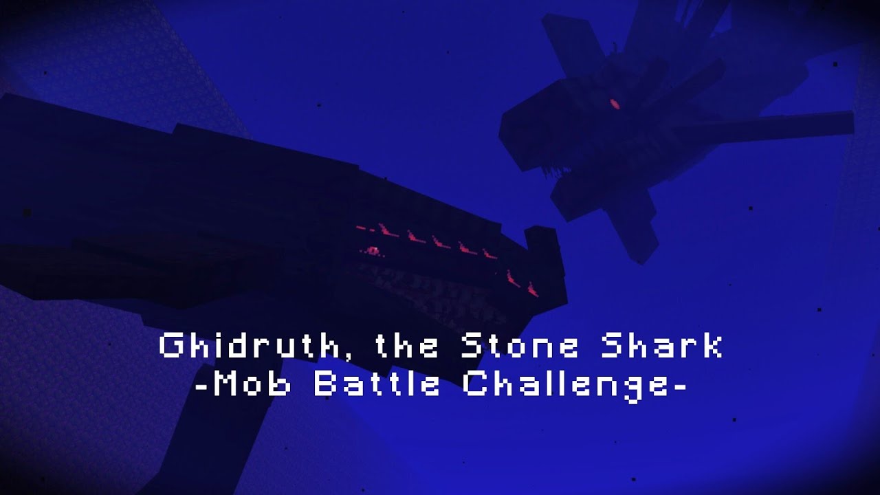 Minecraft Ghidruth, the Stone Shark Mob Battle Challenge 11 (Lovecraft: Beyond the Abyss Mod)