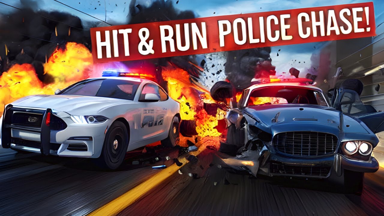 HighSpeed Police Chase HitandRun Suspect Tries to Escape