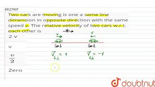 Two cars are moving is one a same line dimension in opposite direction