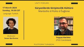 Unity Forum 43 Süryanilerde Girişimcilik Kültürü