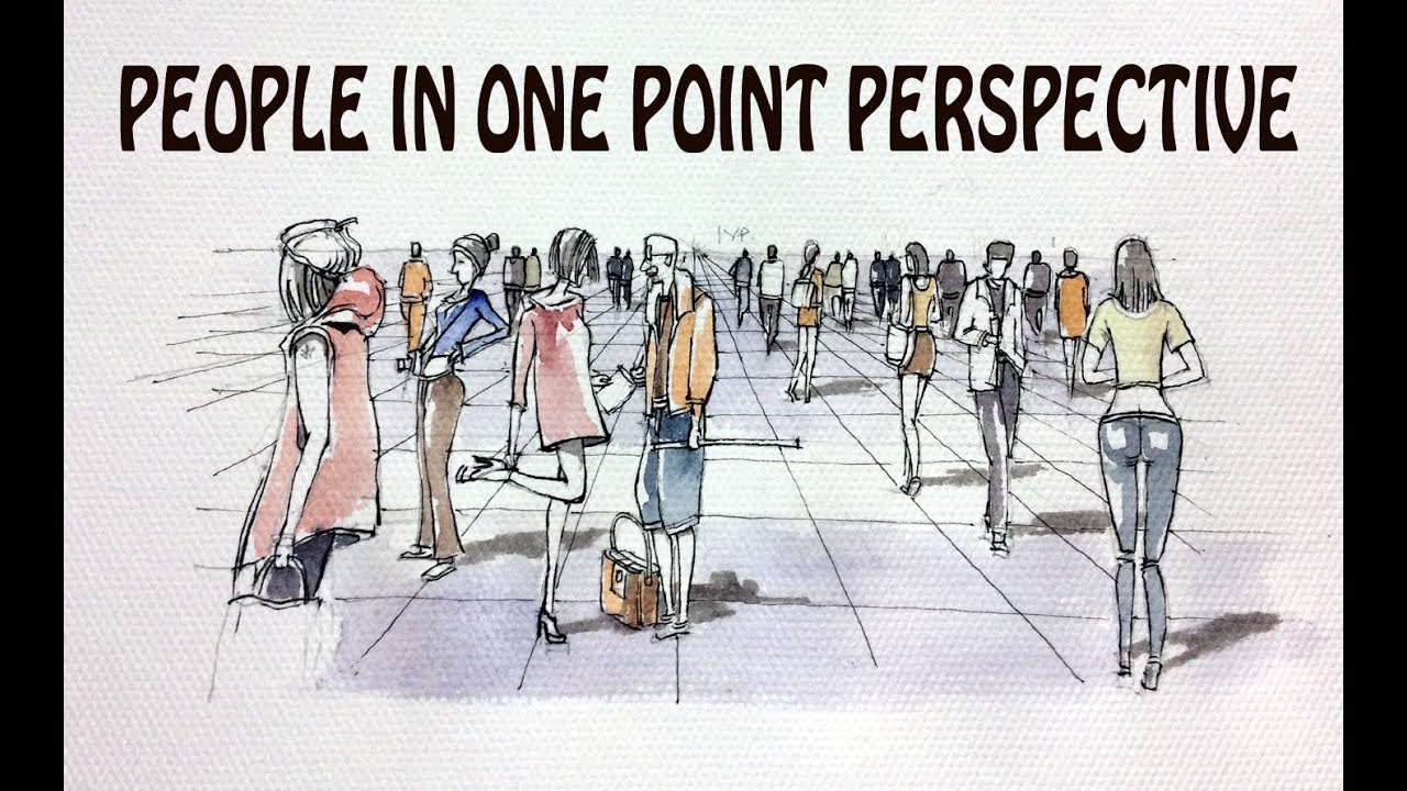 Drawing people in one point perspective_DinhHaikts YouTube