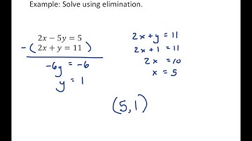 Solving Systems of Equations using Elimination (Part 1 - Adding/Subtracting only)