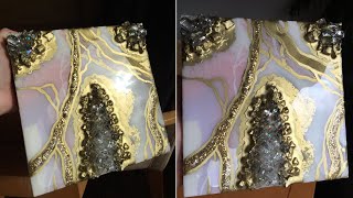 ROSE GOLD - GEODE Epoxy Resin Art Demo by Dianka Pours