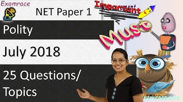 25 Questions/Topics on Polity - NET Paper 1 (July 2018)