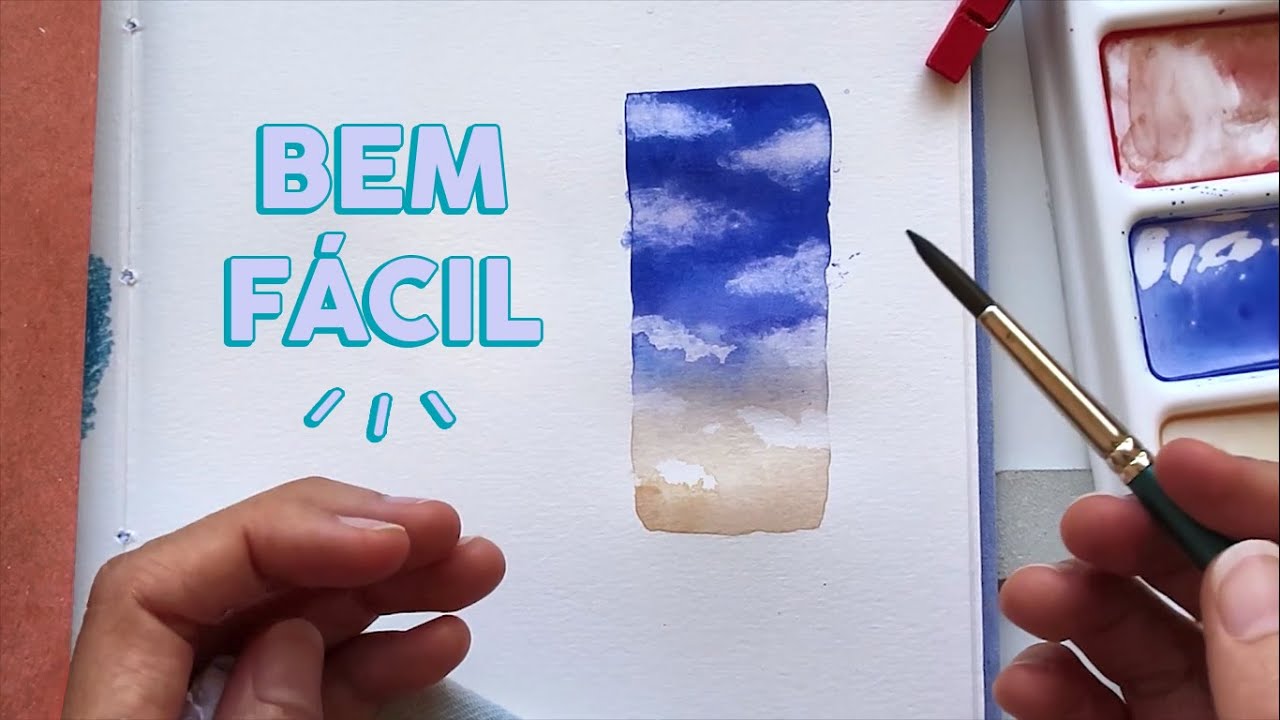 NUVEM NA AQUARELA - Tutorial