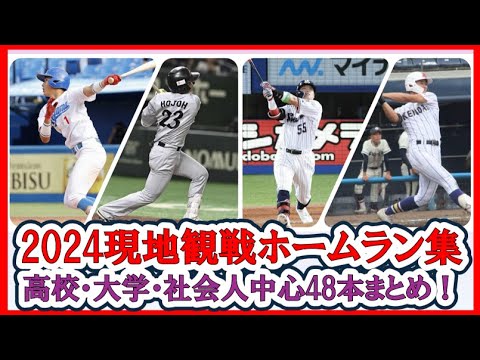 【2024年現地で見た主なホームラン48本まとめ!】”高校野球・大学野球・社会人野球・プロ野球”