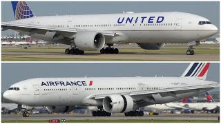 Air France United 777-200Er Landing And Takeoff At Msp