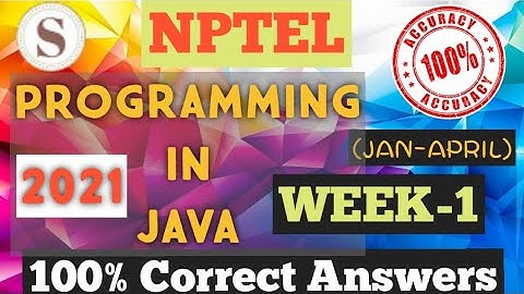 Programming in Java|| WEEK-1 Quiz assignment Answers 2021||NPTEL||#SKumarEdu