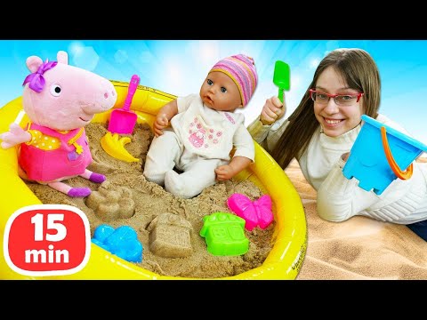 Baby Born -nuket ja lelut. Pipsa Possu -lelu leikkii vauvanuken kanssa. Lasten video