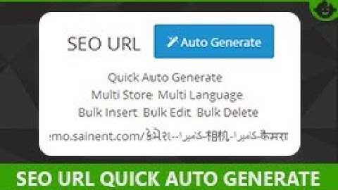 Advance SEO URL Quick Auto Generate for category for Opencart 3.x By Sainent