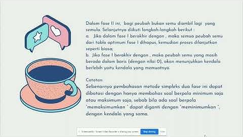 Metode Simpleks Dua Fase (Tahap 2) Kelompok 9 Program Linier