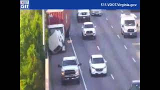 Virginia Tractor Trailer Cuts Across Lanes Slams Into Sound Wall