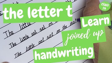 Joined up Handwriting: How to Write in Cursive - the Letter t - class 14