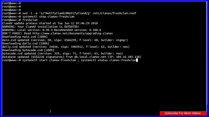 How To install Clam AntiVirus On Ubuntu 18.04 LTS bionic beaver