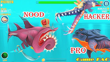 NOOB vs PRO vs HACKER in Hungry shark evolution