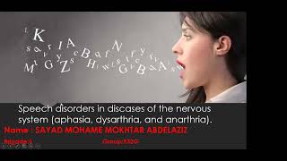 20. Speech disorders in diseases of the nervous system (aphasia, dysarthria, and anarthria).