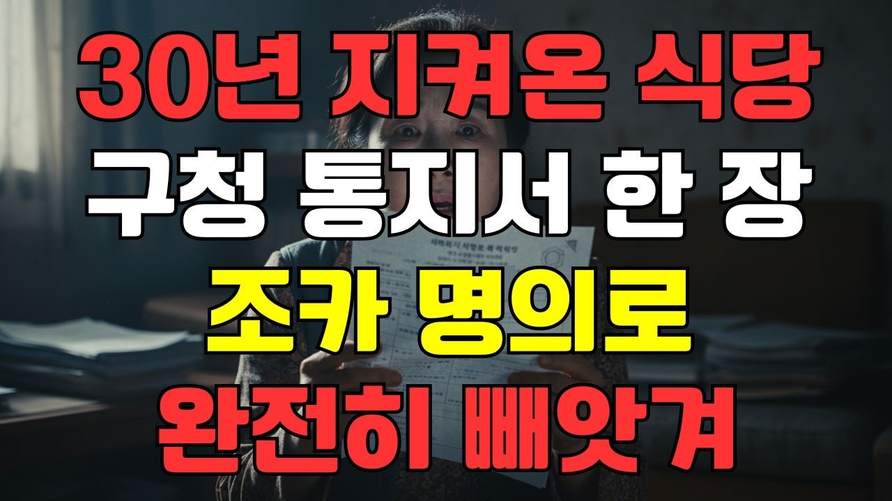 30년 지켜온 식당 조카에게 빼앗긴 날...구청 통지서 한 장의 충격|5억 가게 되찾은 복수