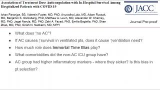 10 Minute Journal Club - Association of Treatment dose AC in COVID JACC 5/2020