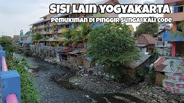 Lives in the Edge of Code River, Yogyakarta City | Indonesia Walking Tour 4K