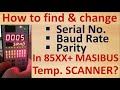 How to configure Communication parameters like Slave ID, Baud Rate and Parity of 85XX+ Temp Scanner?