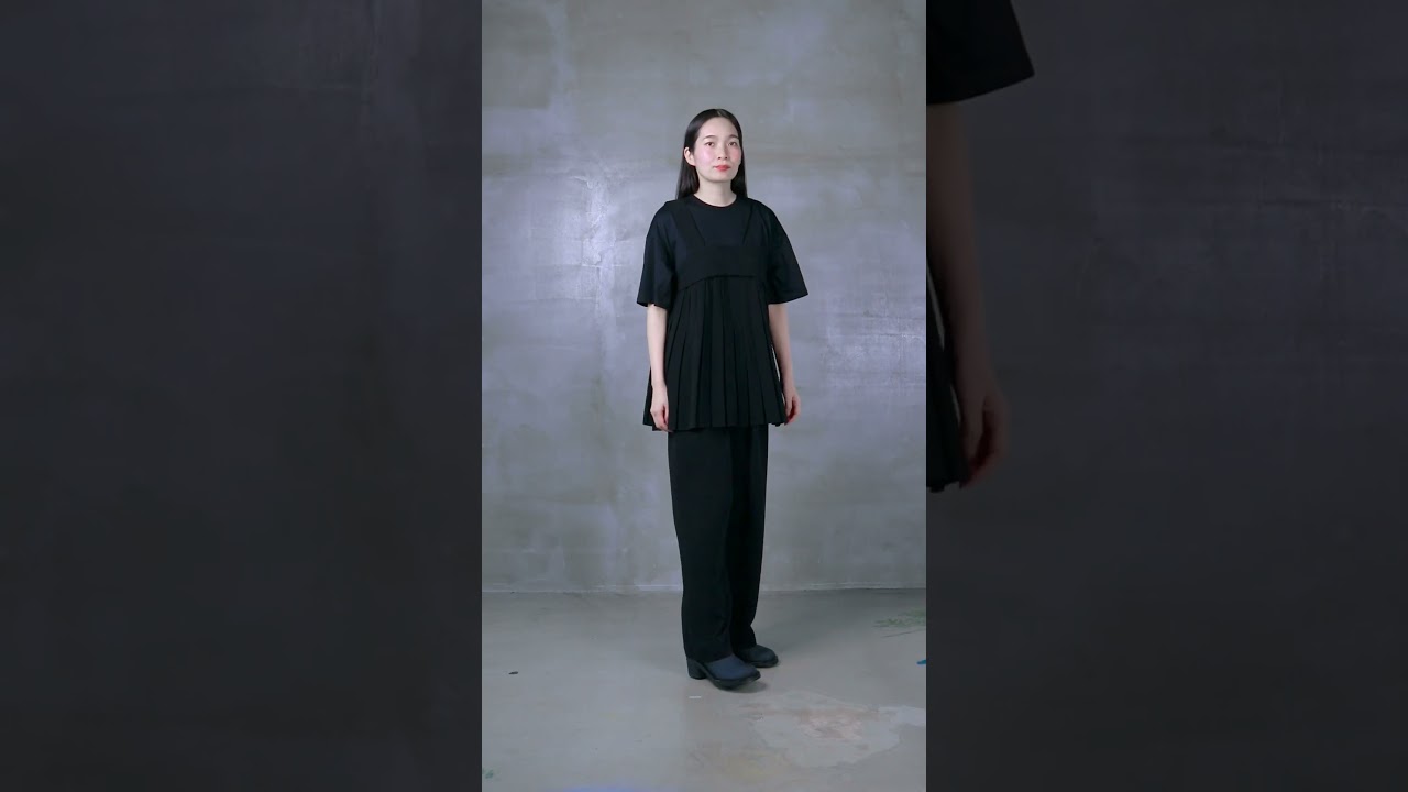 LAYERED PLEATS PULLOVER｜38｜BLK｜SHIRTS AND BLOUSES｜ENFÖLD