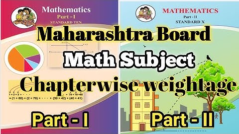 Math I and II Chapter wise weightage / Maharashtra board class 10th For 2022