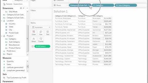 How to Display Row Labels for Each Row in a Crosstab View Using Combined Field in Tableau