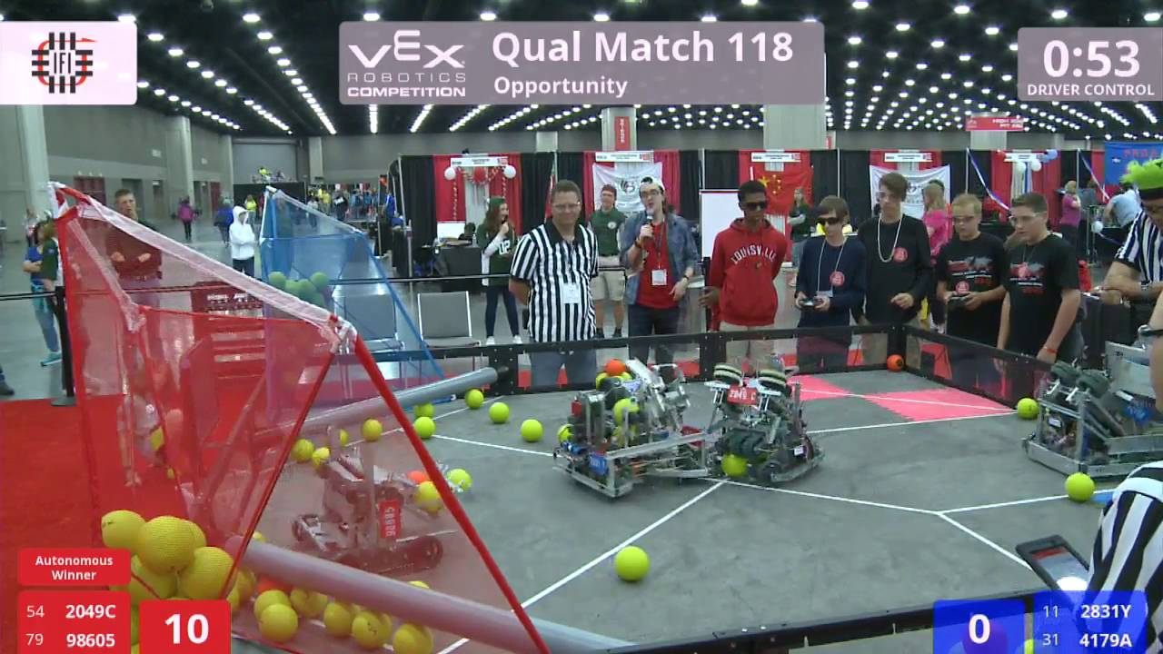 VEX Worlds 2016 - VRC Middle School - Opportunity - Qual 118 (2049C 98605) 128 vs 225 (2831Y 4179A)