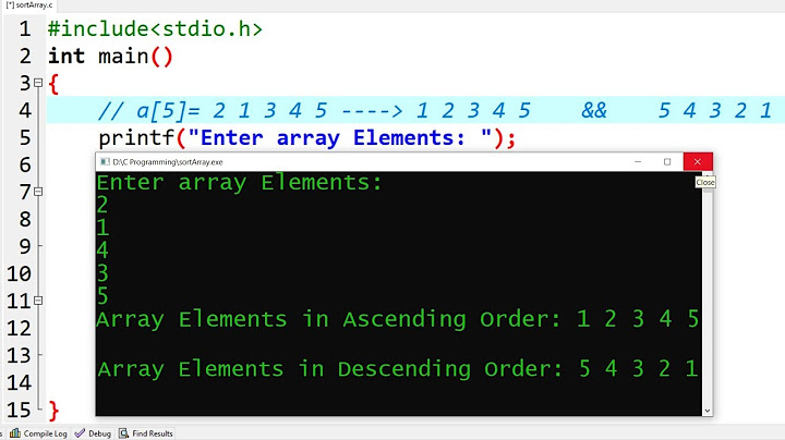 C Program to Sort Array Elements in Ascending & Descending Order | Learn Coding