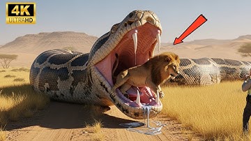 Brave Heroes Save Hyperactive Lion From Deadly Giant Python🐍