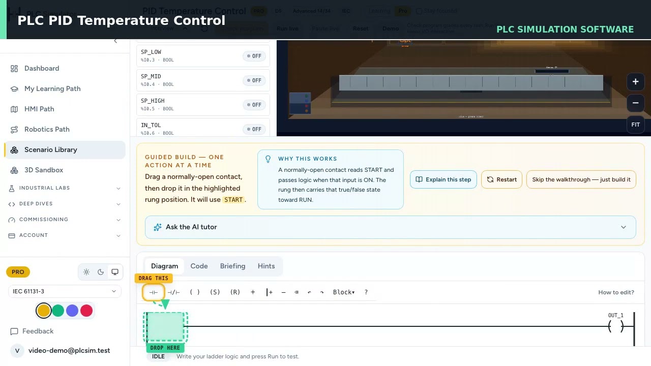 PLC PID Temperature Control — Tune a Live Process