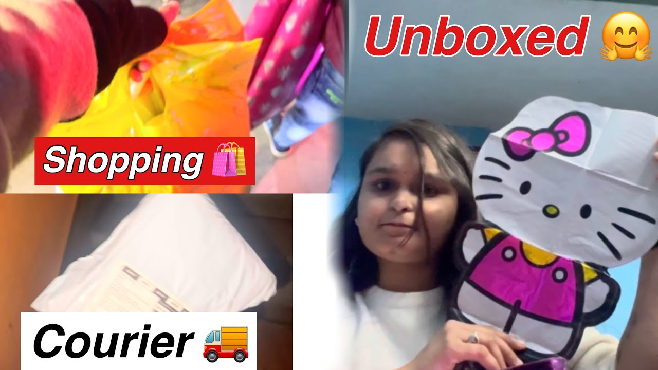 Aaj m gyi market or ek courier 🚚 ki kari unboxing 🤗🌺😍