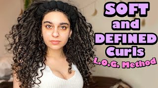 HOW I STYLE MY 3A/3B CURLS USING THE L.O.G. METHOD || Soft &amp; Defined Curly Hair Routine