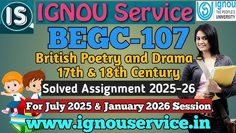 IGNOU BEGC-107 Solved Assignments 2025-26 For July 2025 and January 2026 Session