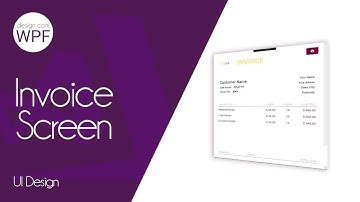 C# WPF Design UI - Invoice Screen and Print to PDF