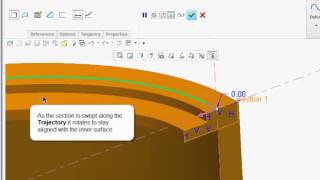 Section control in Sweep feature : PTC Creo