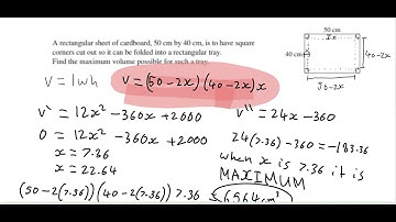 Maximum Volume Made From Rectangle with Squares Cut Out