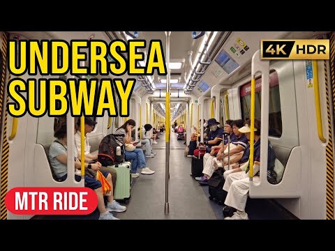 📍Hong kong MTR ride: Kai Tak to Admiralty Station via, Undersea Subway - Raw Video iN 4k HDR