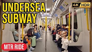 📍Hong kong MTR ride: Kai Tak to Admiralty Station via, Undersea Subway - Raw Video iN 4k HDR