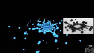 Simulating the collision of two droplets in FluidX3D