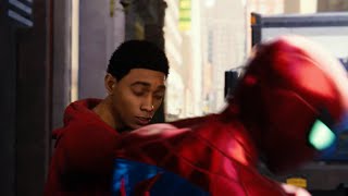 Miles *PUNCHES* Spiderman after being saved