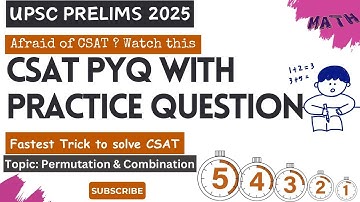 CSAT PYQ One Question Series |  Topic: Permutation and Combination #csatpreparation #csatpyq #upsc